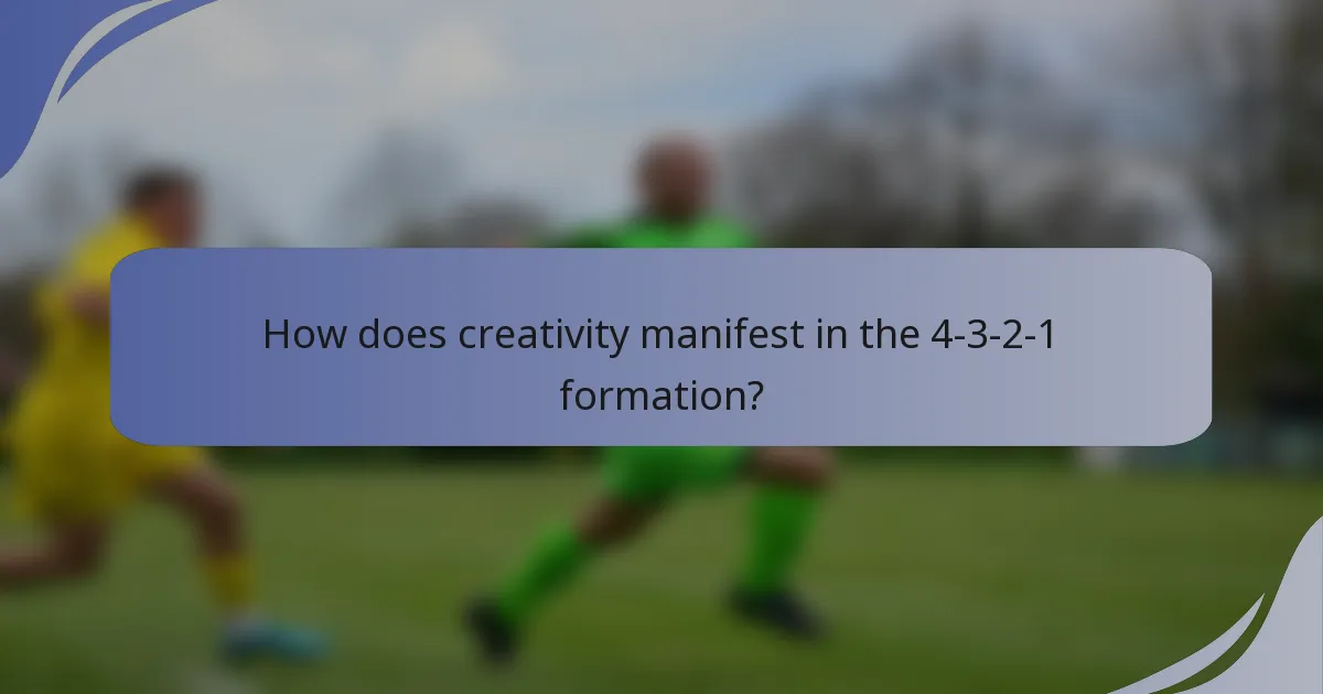 How does creativity manifest in the 4-3-2-1 formation?