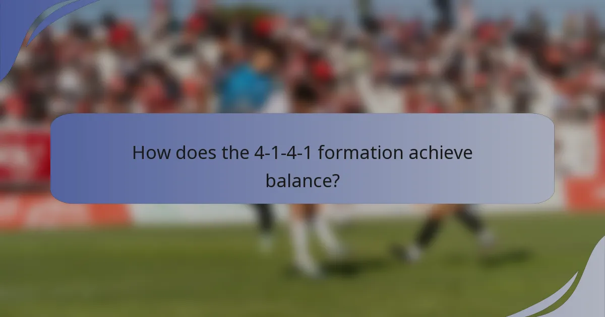 How does the 4-1-4-1 formation achieve balance?