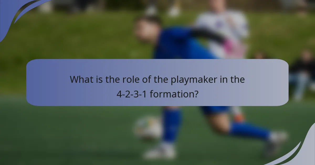 What is the role of the playmaker in the 4-2-3-1 formation?